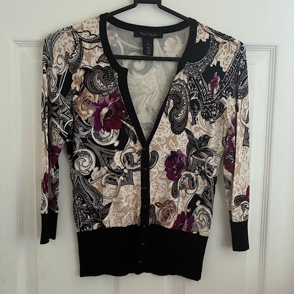 White House Black Market patterned sweater - Picture 1 of 3